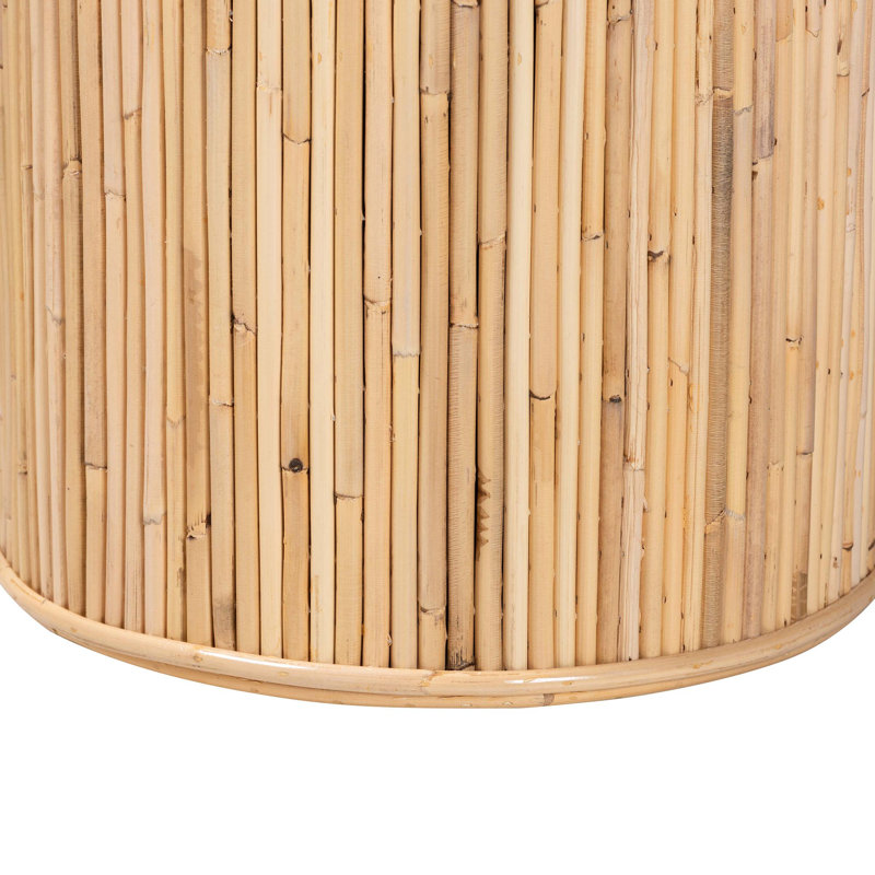 Iryna Natural Rattan and Wood Bohemian Console Table