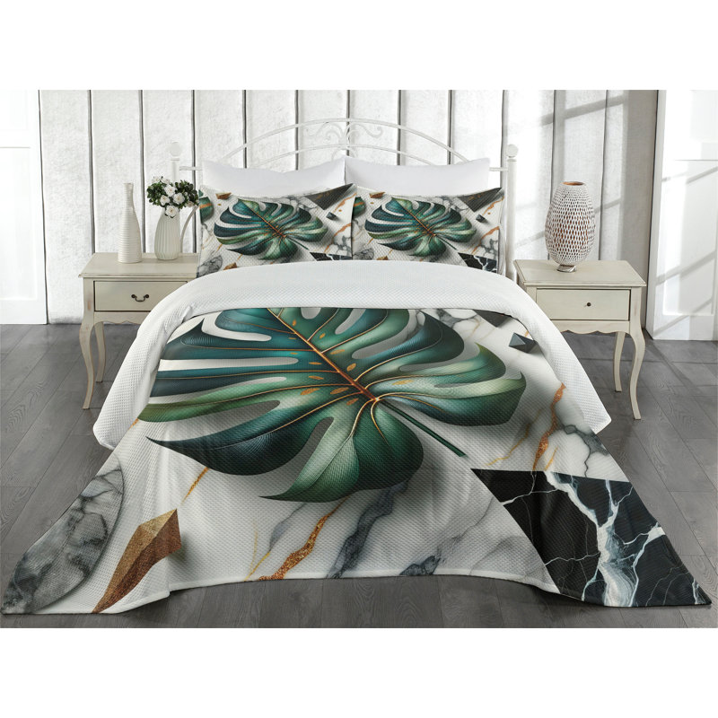 Polyester Floral Coverlet, Queen Coverlet + 2 Standard Shams