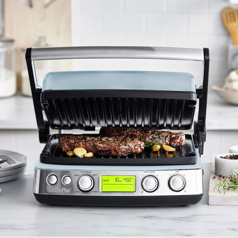 GreenPan Elite Multi Grill, Griddle, & Waffle Maker, Blue Haze