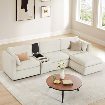 Winfree 4- Piece Upholstered Sectional With Console