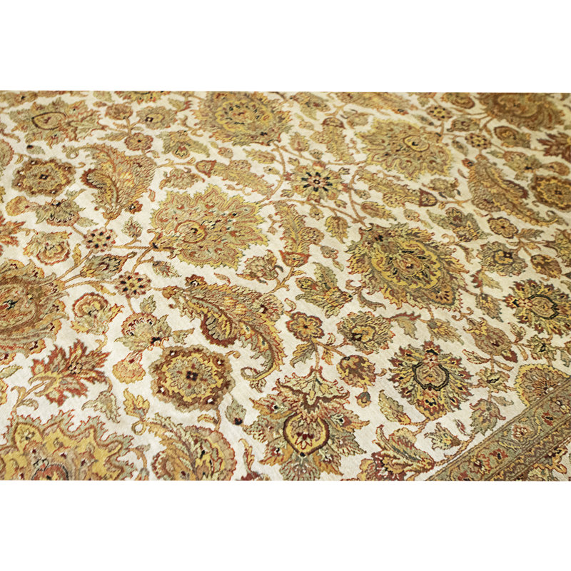 Hand Knotted Wool Area Rug in Grey
