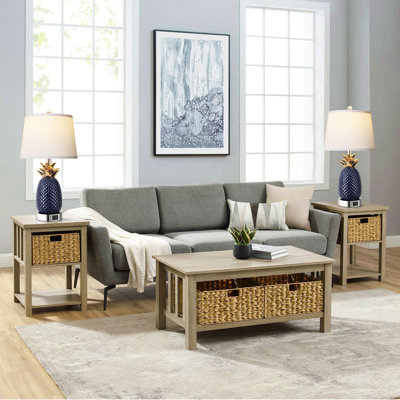Ensemble de 2 lampes de table 22 "en forme d'ananas, 2 lampes de table en céramique à intensité variable 3 voies pour le salon, lampe de table moderne bleu marine avec port USB, grandes lampes de table côtières pour la chambre à coucher, le bureau personnel et les ampoules incluses