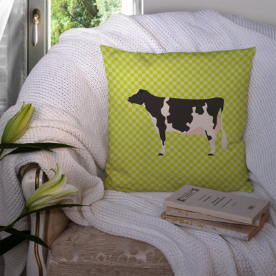 Eclectic Cow Check Outdoor Throw Pillow