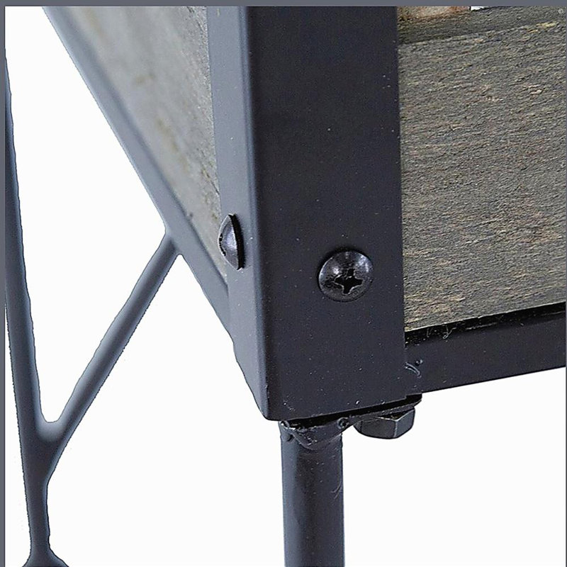 24.4x12.6x15.4" Rustic Black Trolley Cart Plant Stand, Planter
