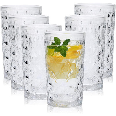 Ensemble de verres à boire et de verres à whisky de même style, verres essentiels pour la maison, appropriés pour l'eau, le jus, le lait, les cocktails, le whisky, le thé glacé, les cadeaux