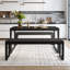 Ezzah Dining Set, Dining Table with Benches-746919459-746919456-680411272