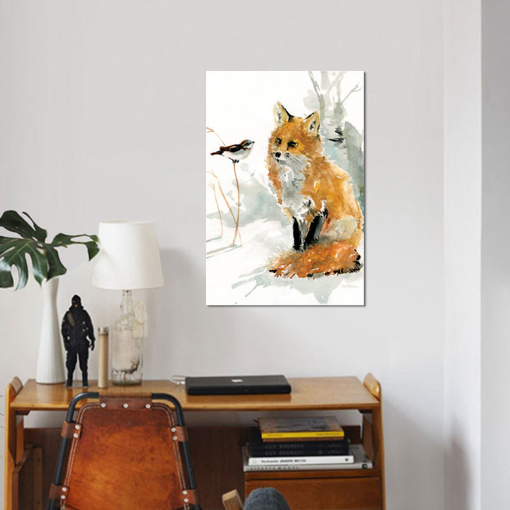 Fox And Friend by Carol Robinson - Gallery-Wrapped Canvas Giclée, 18" H x 12" W x 1.5" D, No Mat, Wrapped Canvas