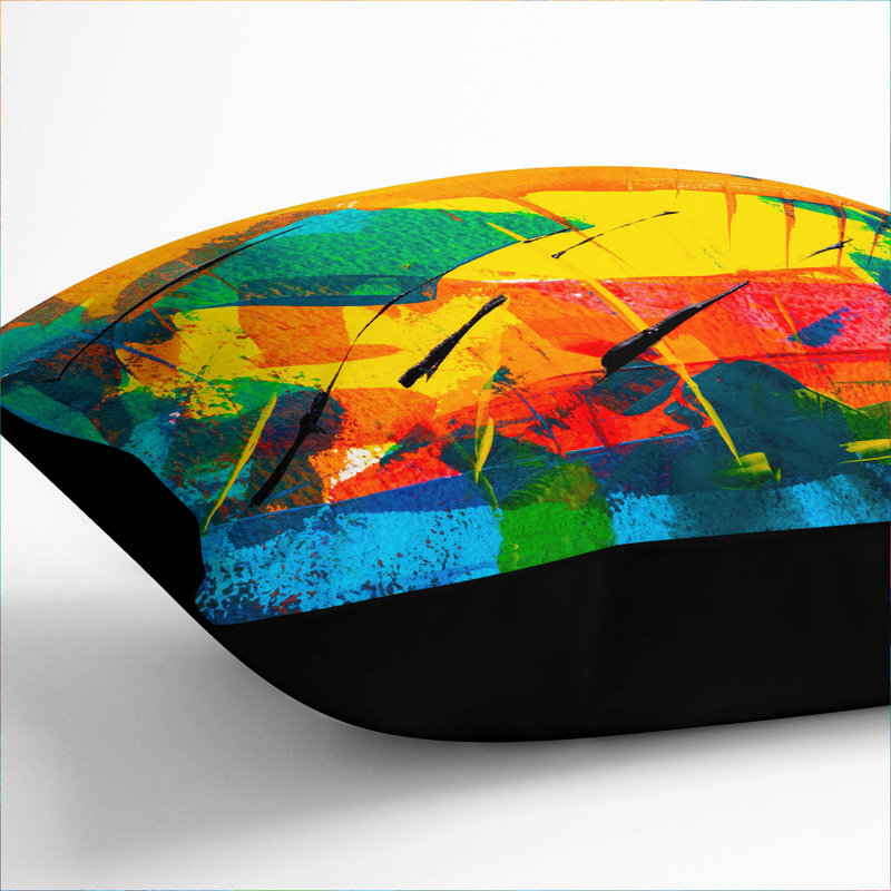 Abstract Square Throw Cushion, 55 x 55 cm, Black