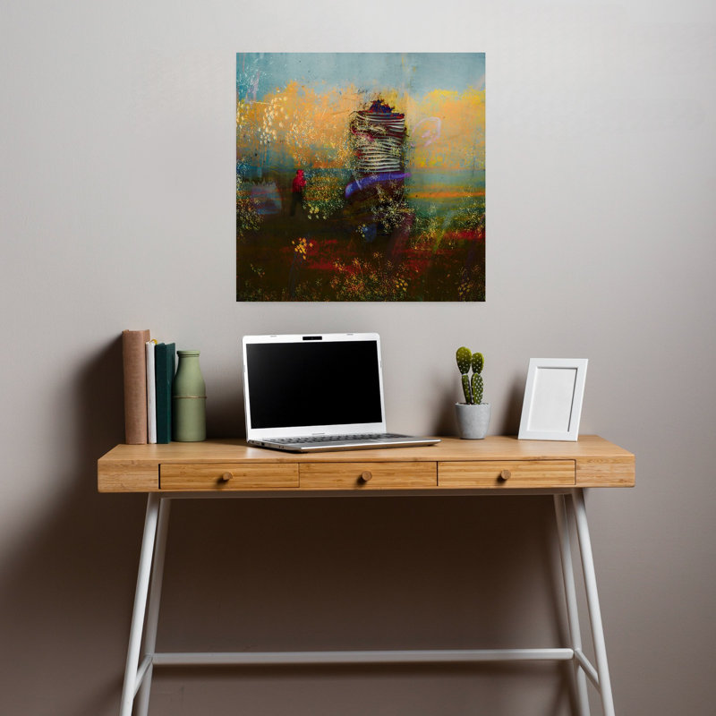 «Sophia's Garden», art mural contemporain abstrait, H 18 po x l 18 po