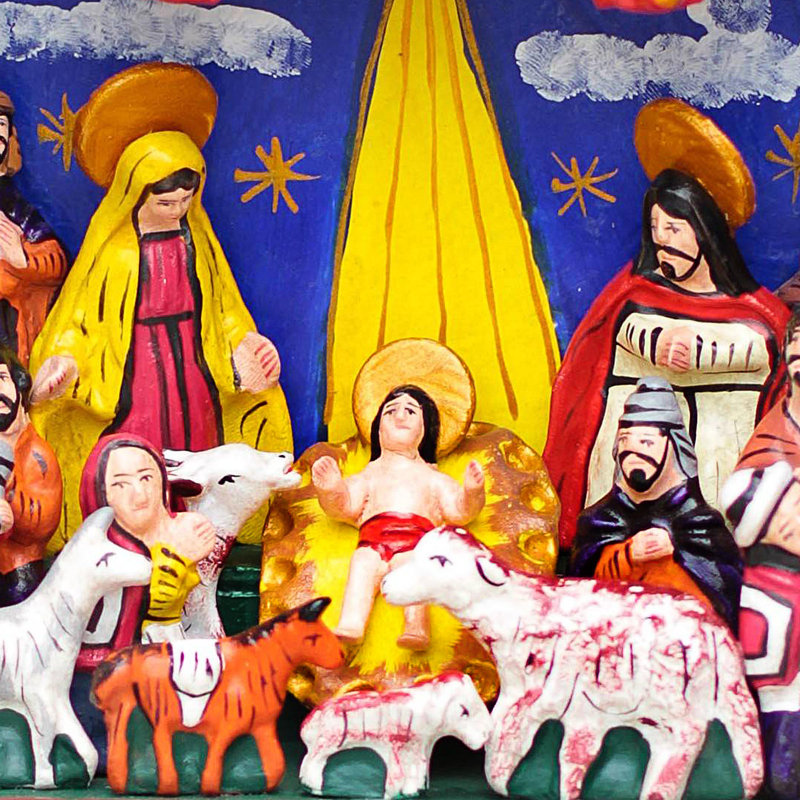 «Célébration de la naissance», figurine Retablo