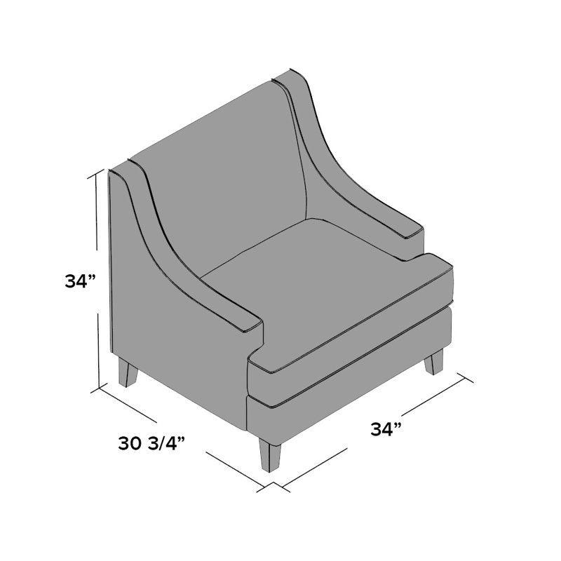 Fauteuil Rhinebeck, Lin gris étain