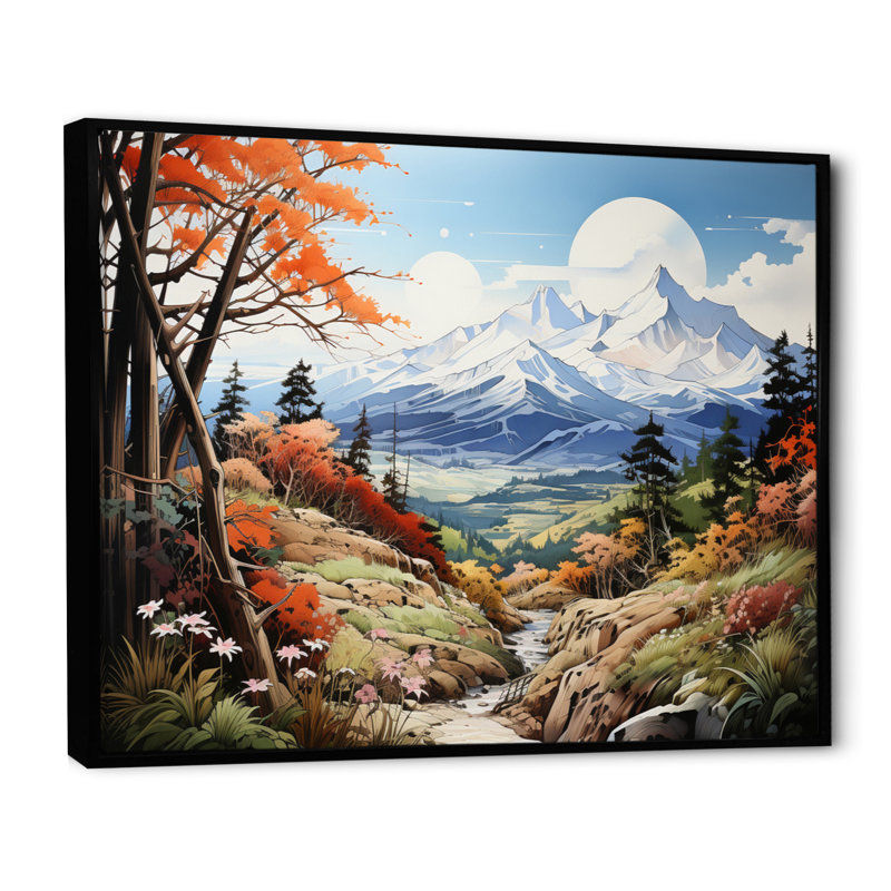 Green Mountains Summer Peaks Pastoral IV, 12" H x 20" W, Cadre flottant noir