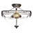 Uptowne Semi-Flush With 3 Bulbs Shown In Aged Silver Finish With 13.5" Clear Bubble Glass