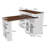 Kitchen Island with Extendable & Rotating Table, MDF with Walnut Veneer Retro Design, 4 Drawers & Glass Door Cabinets with Built-in Socket, Expandable Dining Station for 2-4 Person