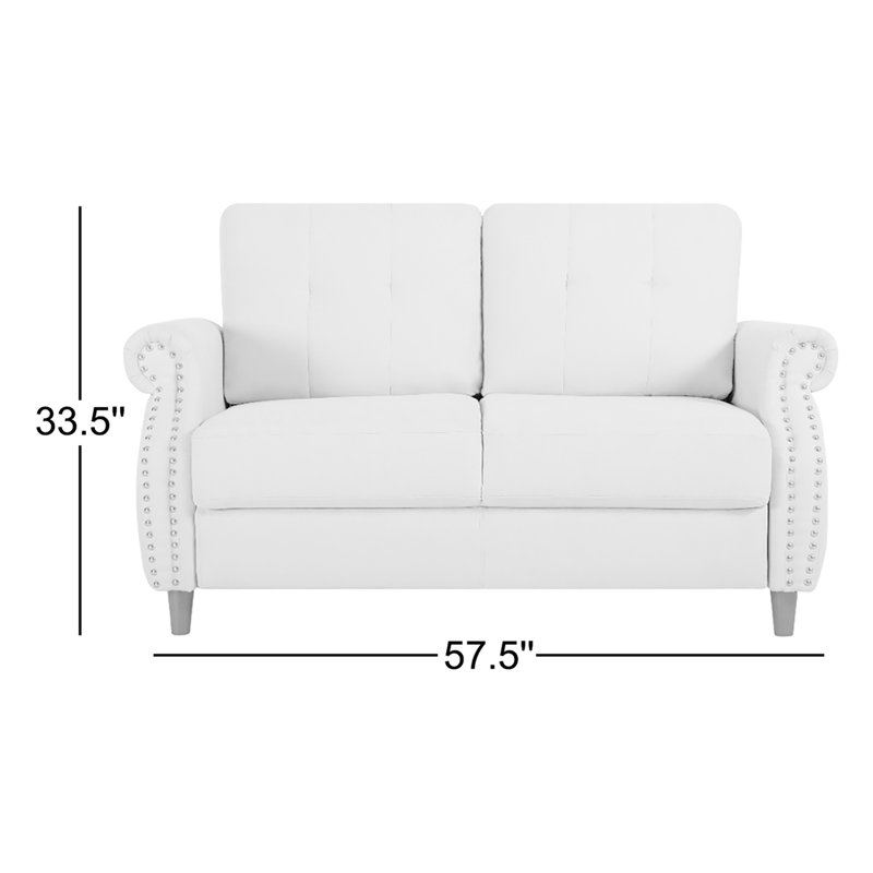 Hignite 57.5'' Upholstered Loveseat, Camel Polyester