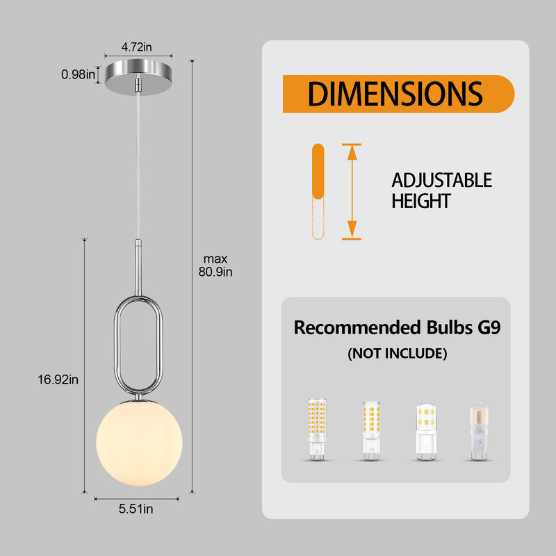 Luminaire suspendu moderne en verre blanc laiteux minimaliste moderne pour salle à manger avec îlot de cuisine (paquet de 3)