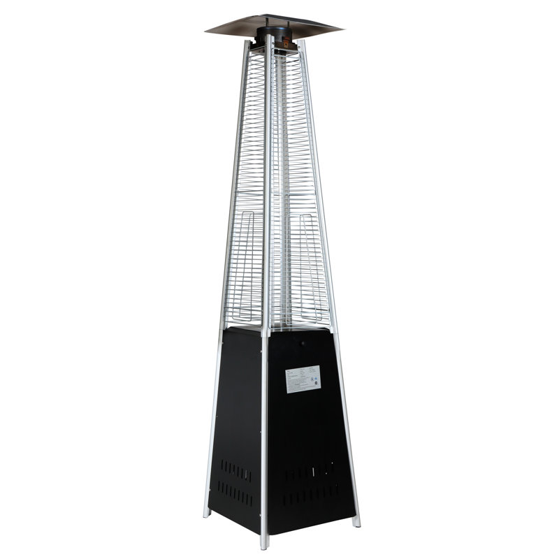 Outdoor Heater 48,000 Propane, With Detachable Wheels, Top Protective Net Cover, And Adjustable Temperature - Suitable For Garden Patio Heater, Automatic Flame Out Device, Complimentary Waterproof