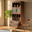 Bibliothèque simple en bois massif avec porte en verre rétro-110439610