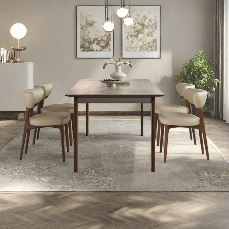 Table et chaises style français rétro, H 29,52 po x L 62,99 po x l 31,49 po