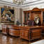 Bureau 125,98 po style américain brun sculpté