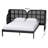 Baxton Studio Cascadia Mid-Century Modern Ebony Wood Wingback Platform Bed-105489788-105489790
