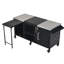 Grande table de gril 72,4 "pour grand gros œuf vert, chariot de barbecue extérieur en métal avec table de préparation escamotable