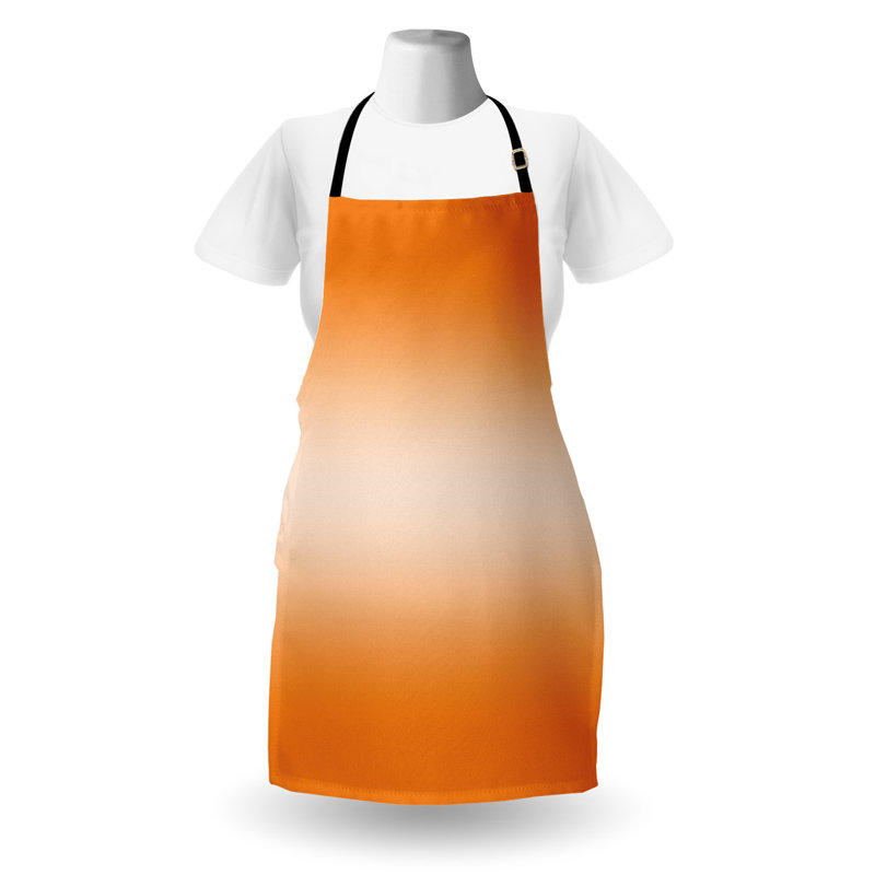 Solid Bib Apron, Orange/White