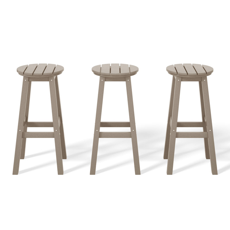 Tabouret de bar rond 29 po Laguna, Brun clair