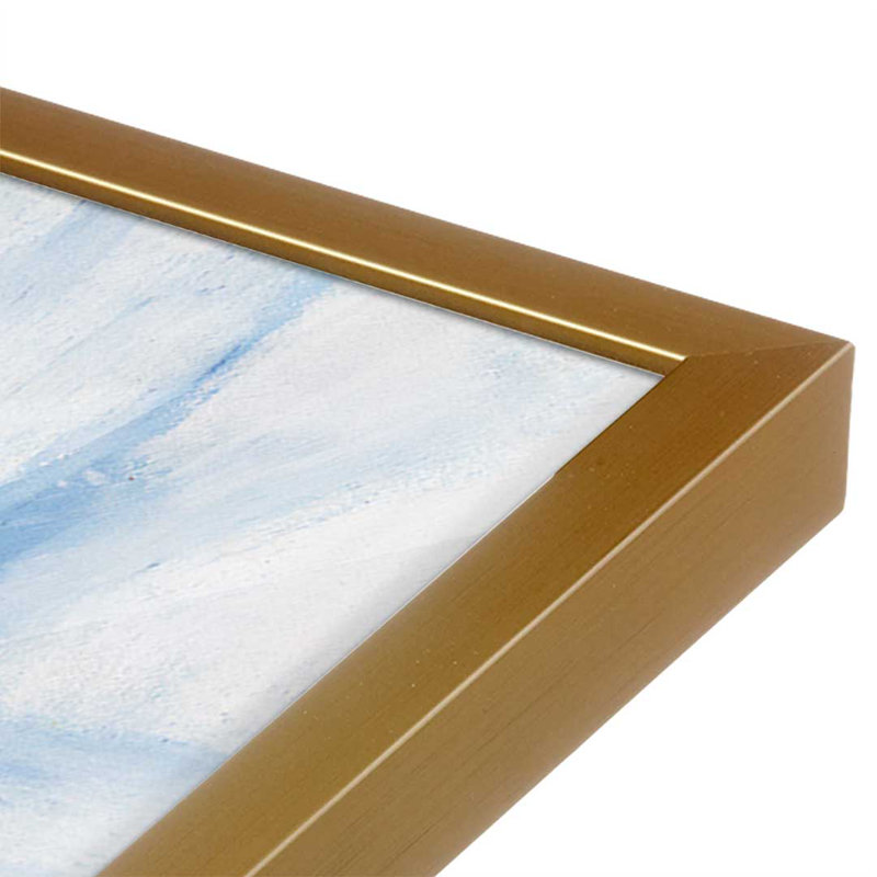 «Delphinium On Linen» par Carol Rowan, reproduction d'art sur toile, H 16 po x l 12 po, Doré