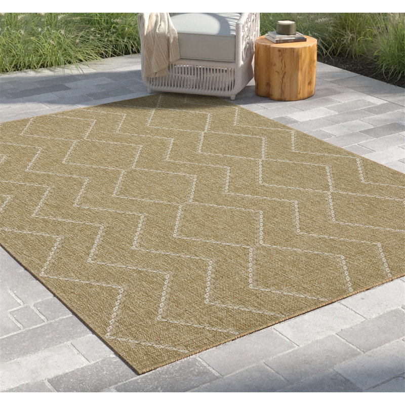Tapis contemporain pour l'extérieur et l'intérieur, Rectangle 7 pi 10 po x 10 pi 3 po