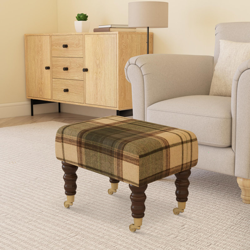 Manufactured Wood Accent Stool, Mahogany, Olive Green
