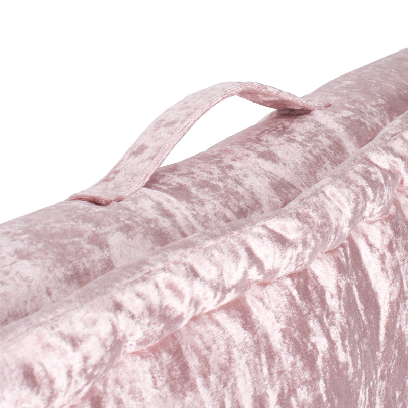 Blush Velvet 25" Square Floor Pillow with Handle