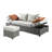 All-Weather Wicker Patio Sofa with Ottoman