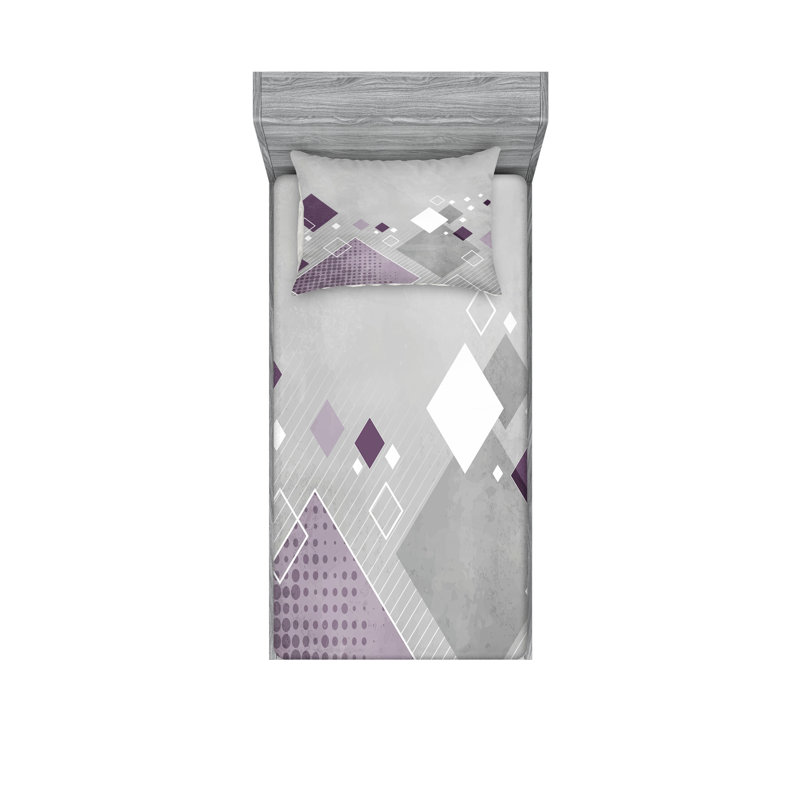 Ensemble de drap-housse et taies décoratives Ambesonne, Ensemble de draps pour lit simple + 1 drap-housse 