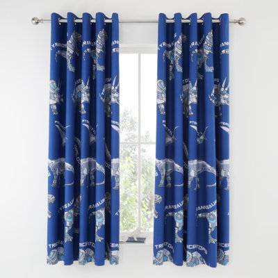 Dinobot Eyelet Blackout Sliding Panel Curtains