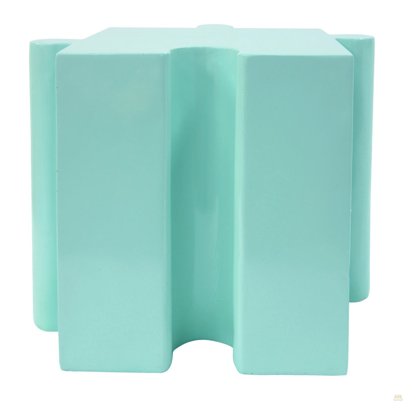 Art Side Table, Modular Convex Edge MGO Table, Light Green