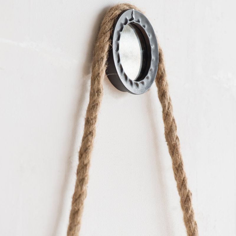 19.5" in  Round Mirror with Rope Strap