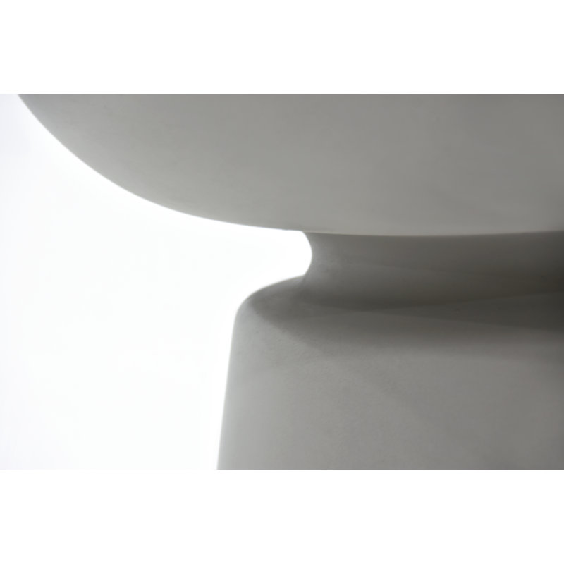 Elementi Home Kylix 20" Round Concrete Side Table for Indoor and Outdoor Use, Space Gray