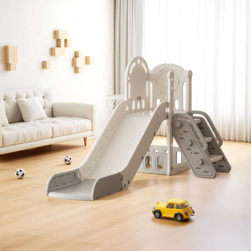 Zoomie Kids Indoor Slide, Grey/White
