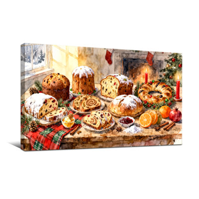 Pains et desserts de Noël sur table