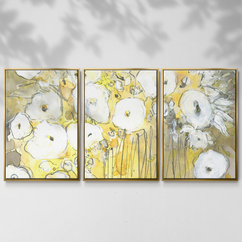 «Heirloom Treasure I», reproduction sur toile 3 pièces, H 40 po x l 78 po x P 2 po, Or