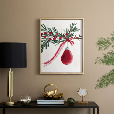 «Christmas Holiday Art DCCDXLV», reproduction d'art encadrée - bois massif
