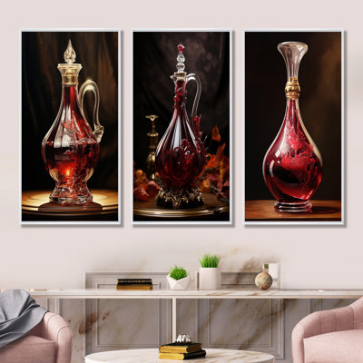 Elfand - Ensemble de 3 impressions murales sur verre