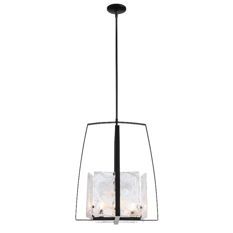 Arc 4 - Light Lantern Rectangle Chandelier, Black