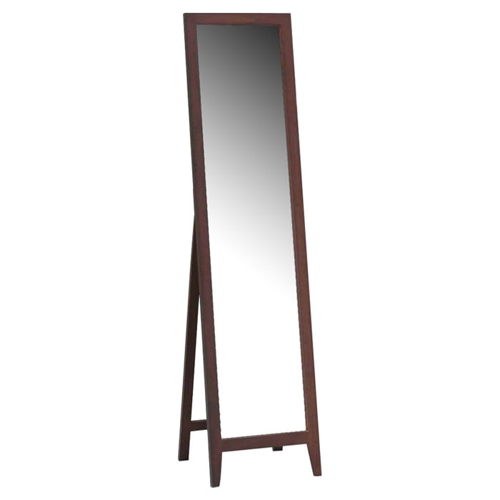 Bertsche Wood Flat Floor Mirror, Walnut