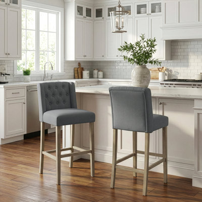 Reia Upholstered Counter Stool with Solid Wood Frame