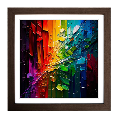 Rainbow Palette Knife No.1 - Single Picture Frame Print on Wood