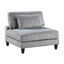 Ensemble modulaire 5 pièces 5 pièces Modulaire Velours côtelé gris 2X Fauteuils 3X Sièges d'angle Coussins doux