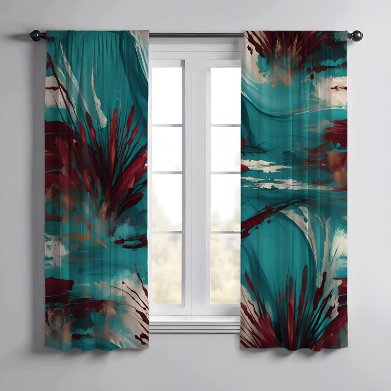 Paire de rideaux semi-transparents en polyester Gowon, L 40 po x L 61 po