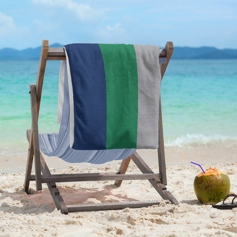 Vancouver Lightweight Beach Towel, Blue/Green/Cool Gray, Microfiber